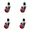 Service Caster 3'' Red Poly Wheel Swivel 1-7/8'' Expanding Stem Caster Set, 4PK SCC-EX20S314-PPUB-RED-178-4 - alternate 1